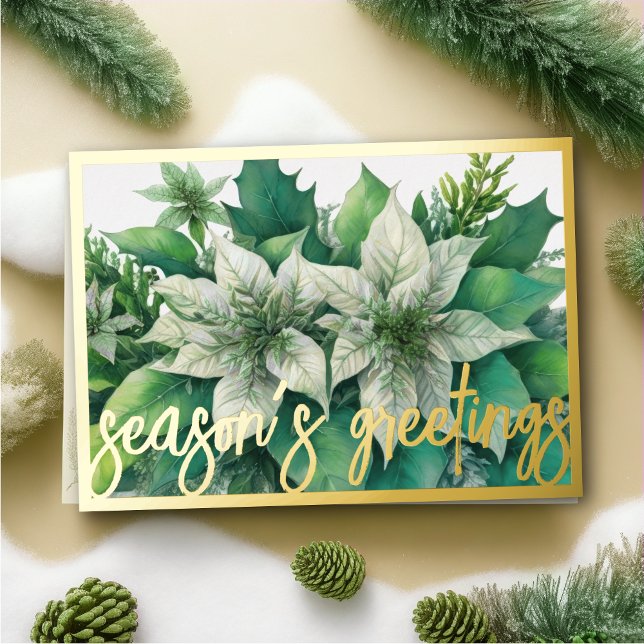 Tarjeta Festiva Pintura de Acuarela Flor de Nochebuena Blanca Navi (Subido por el creador)