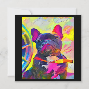 Tarjeta Festiva Pintura de Bulldog francesa Bulldog Lover Gift
