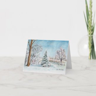 Tarjeta Festiva Pintura de color de nieve en invierno