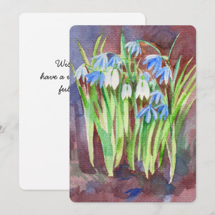 Tarjeta Festiva Pintura de la flor azul de la esquirla siberiana