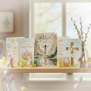 Tarjeta Festiva pintura de la resurrección de Cristo Pascua
