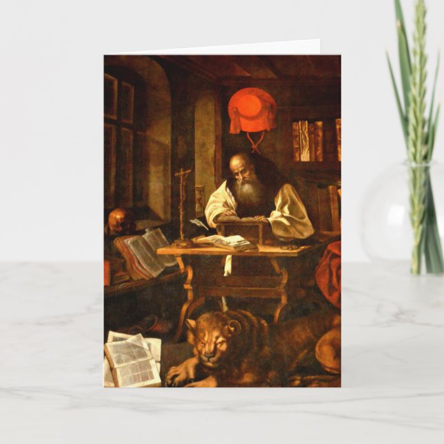 Tarjeta Festiva Pintura de St Jerome (Anverso)
