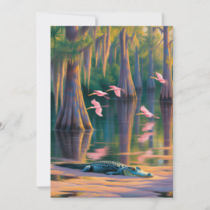 Tarjeta Festiva Pintura del Parque Nacional Everglades