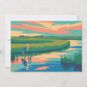 Tarjeta Festiva Pintura del Parque Nacional Everglades