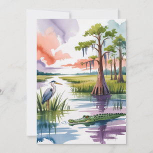 Tarjeta Festiva Pintura del Parque Nacional Everglades