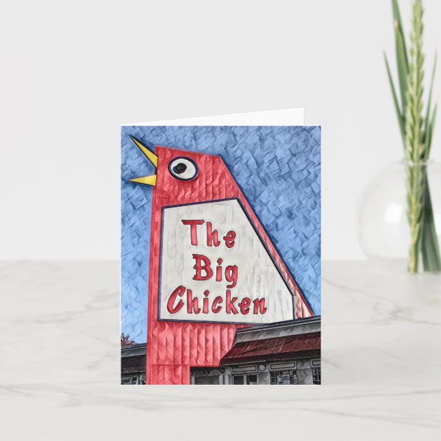 Tarjeta Festiva Pintura del restaurante Marietta Georgia Big Chick (Anverso)