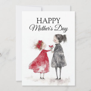 Tarjeta Festiva Pintura en Acuarela Día de la Madre