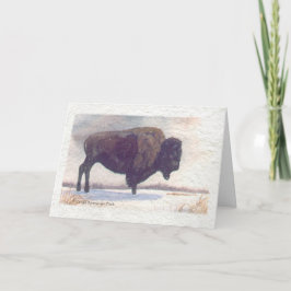 Tarjeta Festiva Pintura sola del búfalo de los soportes