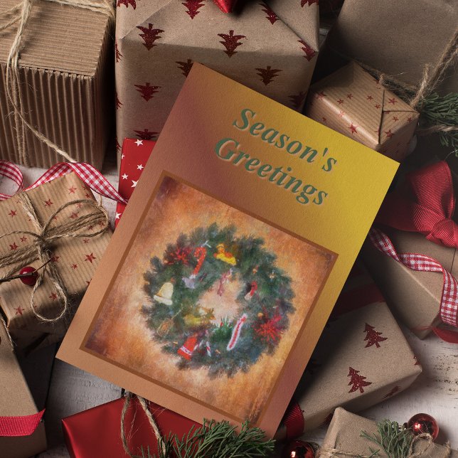 Tarjeta Festiva Pintura tradicional de guirnaldas (Subido por el creador)