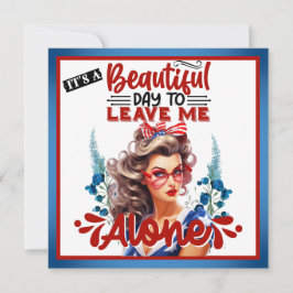 Tarjeta Festiva Pinup_ retro estadounidense es un día hermoso