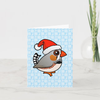 Tarjeta Festiva Pinzón de cebra de Santa