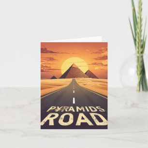 Tarjeta Festiva Pirámides de la carretera al atardecer Arte de via
