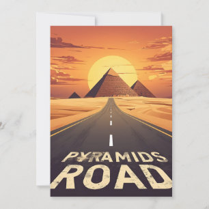 Tarjeta Festiva Pirámides de la carretera al atardecer Arte de via