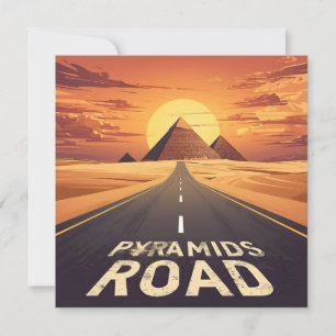 Tarjeta Festiva Pirámides de la carretera al atardecer Arte de via