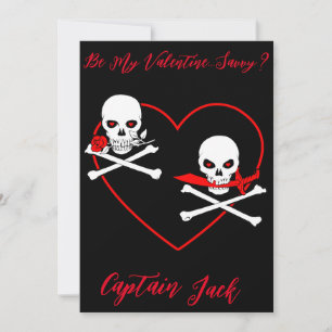 Tarjeta Festiva Pirata Jolly Roger del Día de San Valentín