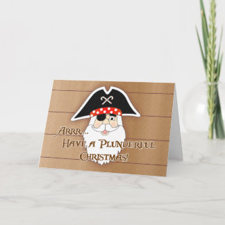 Tarjeta Festiva Pirata Santa