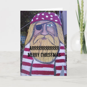 TARJETA FESTIVA "PIRATE" DICE "FELIZ NAVIDAD" A SU MANERA
