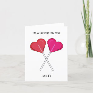 Tarjeta Festiva Piruleta de Corazón Personalizada Me Enciendo Por