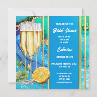 Tarjeta Festiva Piscina fiesta burbujeante moda de verano