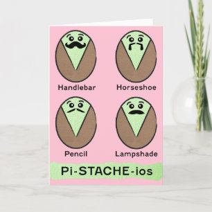Tarjeta Festiva Pistachio Mustache Cumpleaños