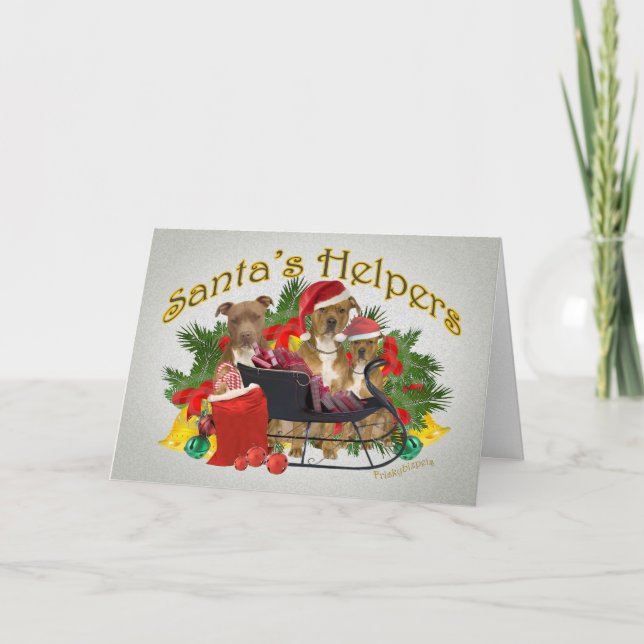Tarjeta Festiva Pitbull El espíritu de los Navidades de las tarjet (Anverso)