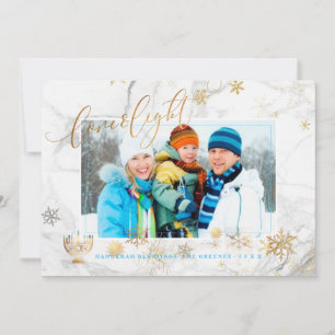 Tarjeta Festiva PixDezines Amor+Rayo Aníkkah/copos de nieve+mármol