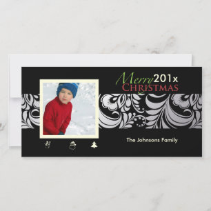Tarjeta Festiva PixDezines Bellissimo Damask, navidades