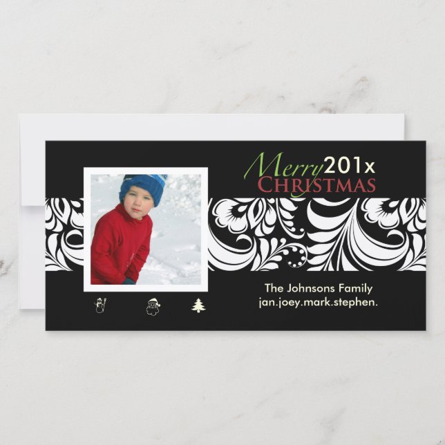 Tarjeta Festiva PixDezines Bellissimo Damask, navidades