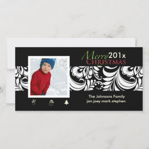 Tarjeta Festiva PixDezines Bellissimo Damask, navidades