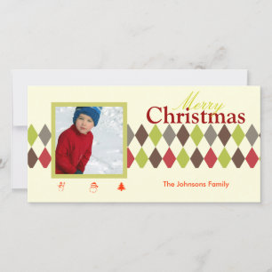 Tarjeta Festiva PixDezines Harlequin, Navidades
