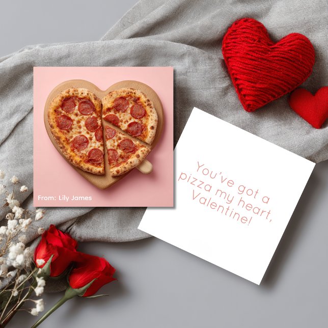 Tarjeta Festiva Pizza My Heart Valentine’s Day (Subido por el creador)