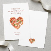 Pizzas de Corazón con Acuarela Divertida Día de Sa