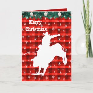 Tarjeta Festiva Placa de Rodeo Occidental de Cowboy Bull Riding