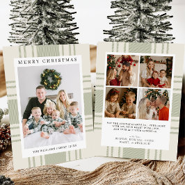 Tarjeta Festiva Plaid Christmas Card with Photo Holiday Card