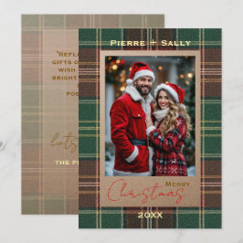 Tarjeta Festiva Plaid de Otoño Rústico