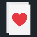 Tarjeta Festiva Plain Modern White Red Love Heart Graphic<br><div class="desc">Plain Minimalist Modern Designs. They're all simple,  attractive,  unique.</div>