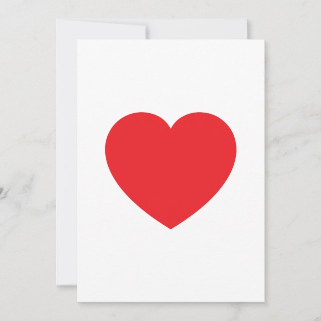Tarjeta Festiva Plain Modern White Red Love Heart Graphic (Anverso)