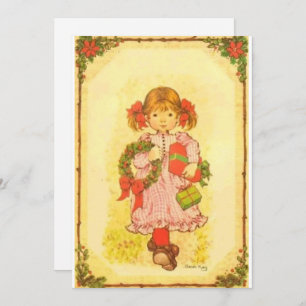 Tarjeta festiva plana navideña Sarah Kay