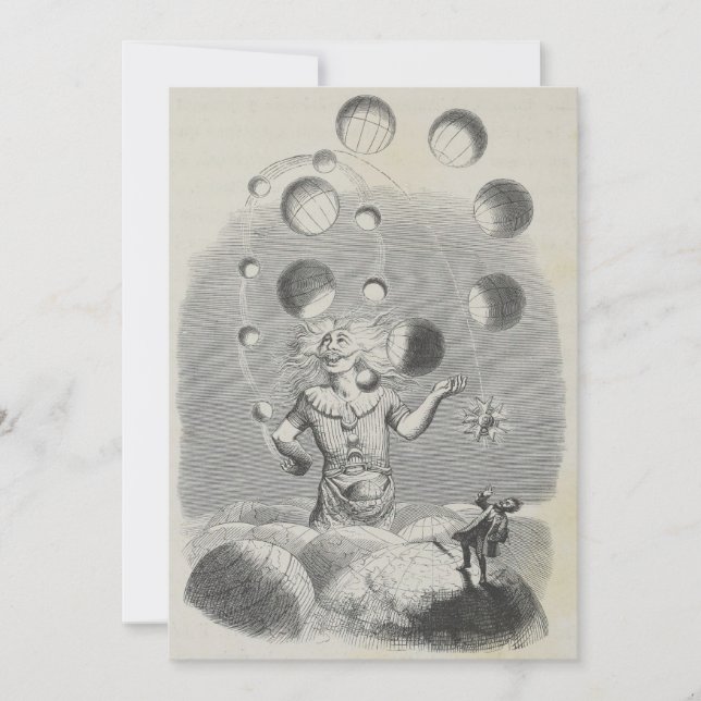 Tarjeta Festiva Planeta de astronomía del humor del antiguo abuelo (Anverso)