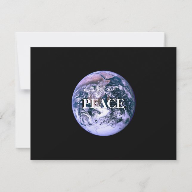 Tarjeta Festiva Planeta Tierra en negro | Paz | Personalizar (Anverso)