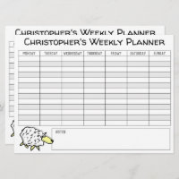 Planificador semanal para personalizar con el nomb