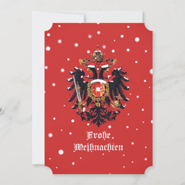 Tarjeta Festiva Plano de Navidades de Habsburg "Frohe Weihnachten" (Anverso)