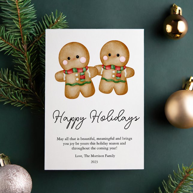 Tarjeta Festiva Plano de Navidades de pan de jengibre de papel (Subido por el creador)