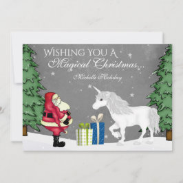 Tarjeta Festiva Plano de Navidades personalizados de Santa y Unico