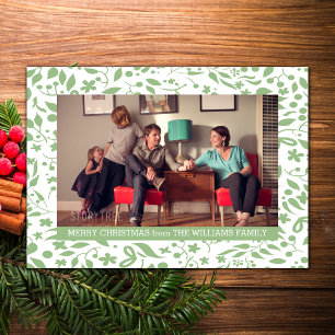 Tarjeta Festiva Planta de fotos de vacaciones de follaje elegante