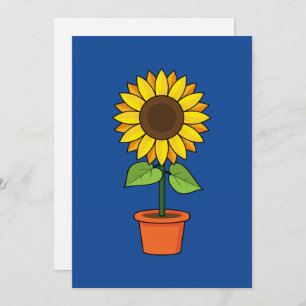 Tarjeta Festiva Planta de girasol en una olla