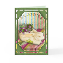 Plantador del conejito de pascua en ventana verde