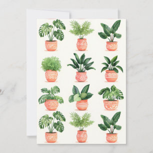 Tarjeta Festiva Plantas de Interior Tropicales