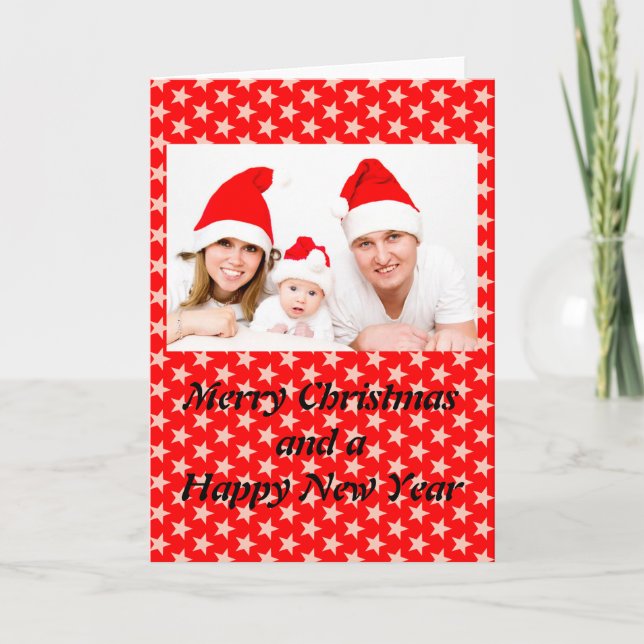 Tarjeta Festiva Plantilla: Personalizado de texto, imagen y fondo (Anverso)