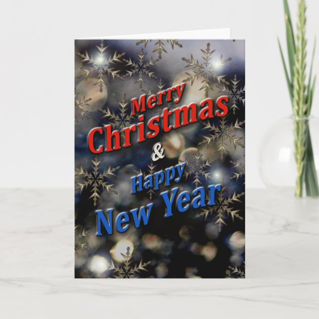 Tarjeta Festiva Plata del azul de la Feliz Año Nuevo de las (Anverso)